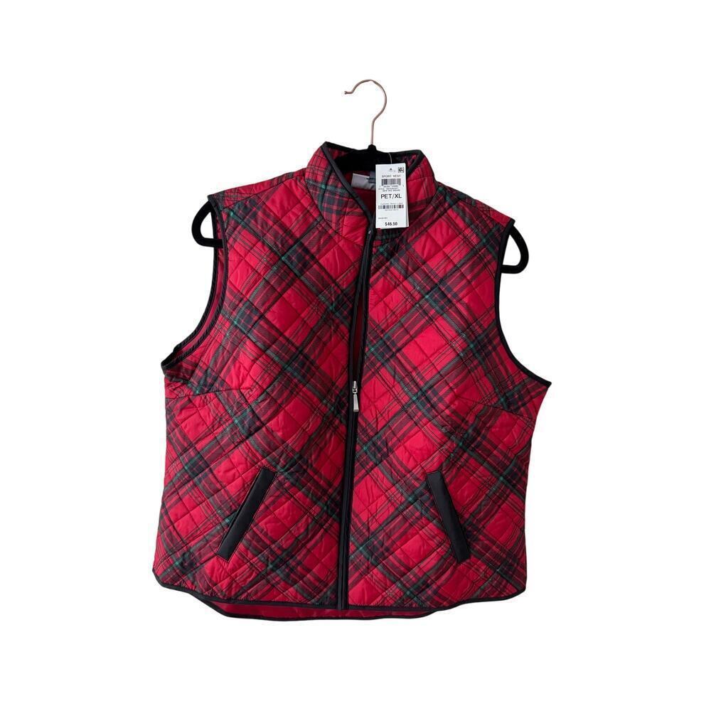 Red & Black Buffalo Plaid Tartan Holiday Vest NWT PXL